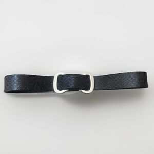 Leather Waist Cincher Belt Python Snakeskin Embossed Brown & Silver Womens 8